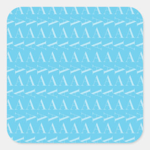 Monogramm Anfangsbuchstabe A, Aqua Blue Quadratischer Aufkleber