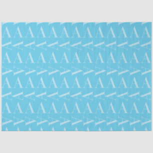 Monogramm Anfangsbuchstabe A, Aqua Blue Seidenpapier