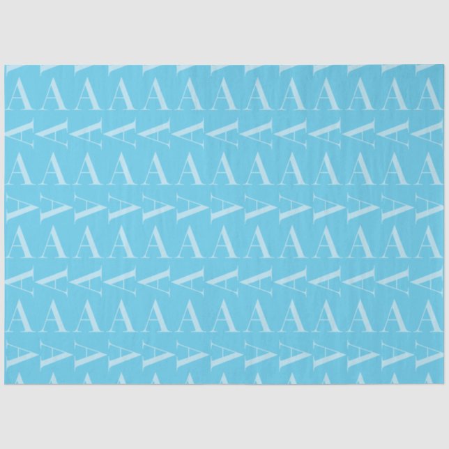 Monogramm Anfangsbuchstabe A, Aqua Blue Seidenpapier (Vorderseite)