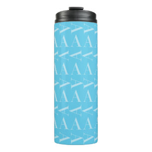 Monogramm Anfangsbuchstabe A, Aqua Blue Thermosbecher