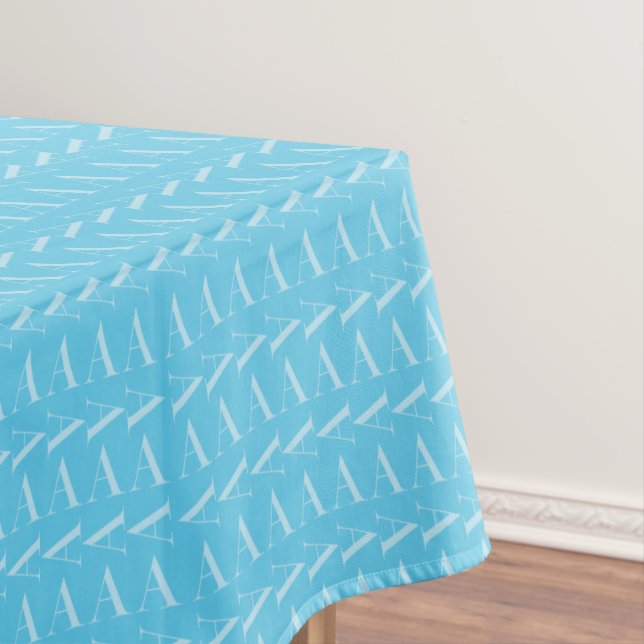 Monogramm Anfangsbuchstabe A, Aqua Blue Tischdecke (Beispiel)