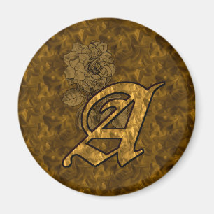 Monogramm Anfangsbuchstabe A Elegante Gold-Pfingst Magnet