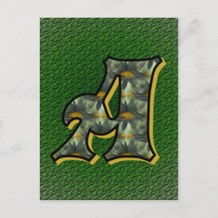 Monogramm Anfangsbuchstabe A Gänseblümchen Florale Postkarte