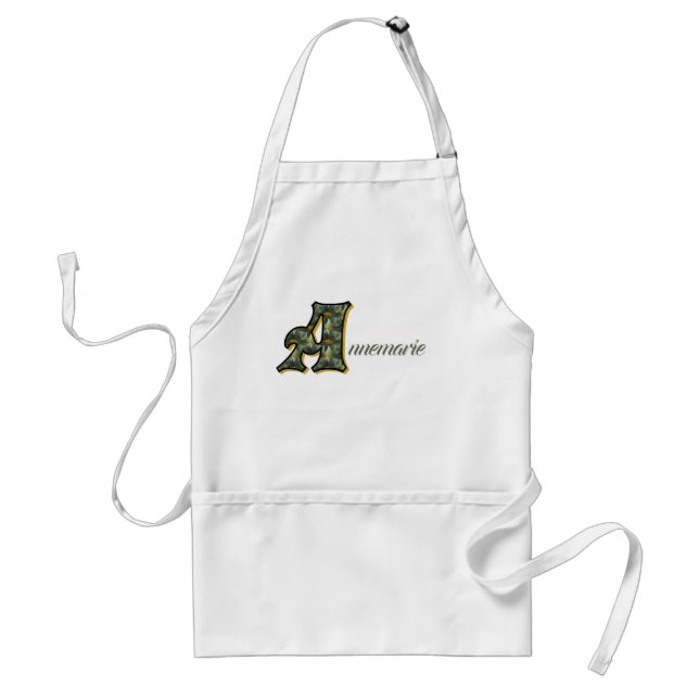 Monogramm Anfangsbuchstabe A Name Gänseblümchen Ku Schürze (Vorne)