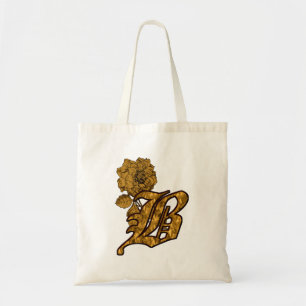 Monogramm Anfangsbuchstabe B Elegante Gold-Pfingst Tragetasche