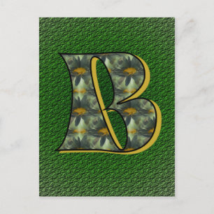 Monogramm Anfangsbuchstabe B Gänseblümchen Blumen Postkarte