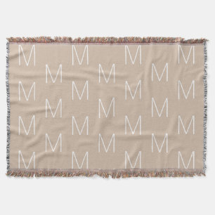 Monogramm Anfangsbuchstabe beige tan anpassen Decke