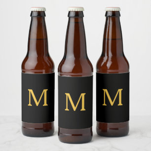 Monogramm Anfangsbuchstabe Benutzerdefinierter Nam Bierflaschenetikett