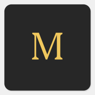 Monogramm Anfangsbuchstabe Benutzerdefinierter Nam Quadratischer Aufkleber