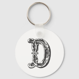 Monogramm-Anfangsbuchstabe beunruhigtes D Schlüsselanhänger