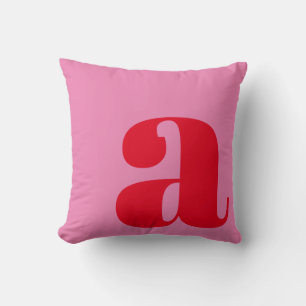 Monogramm Anfangsbuchstabe Bold Pink Rot Spielend Kissen