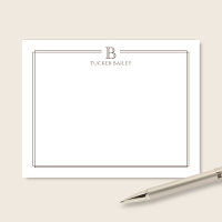 Monogramm Anfangsbuchstabe Braun Doppelte Umrandun