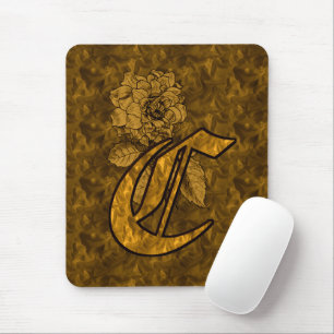 Monogramm Anfangsbuchstabe C Elegante Gold-Pfingst Mousepad