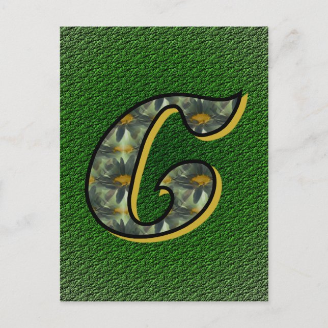 Monogramm Anfangsbuchstabe C Gänseblümchen Blumen  Postkarte (Vorderseite)