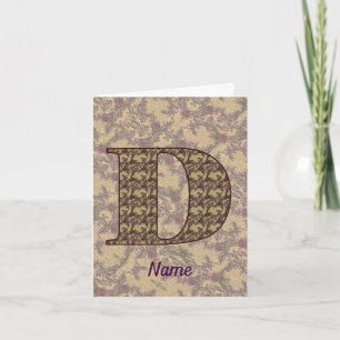 Monogramm Anfangsbuchstabe D Vintage-Blumenmuster