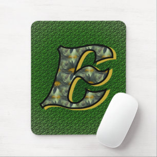 Monogramm Anfangsbuchstabe E Gänseblümchen Blumen  Mousepad