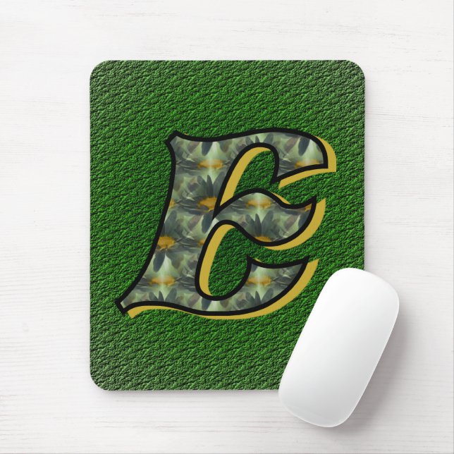 Monogramm Anfangsbuchstabe E Gänseblümchen Blumen  Mousepad (Mit Mouse)