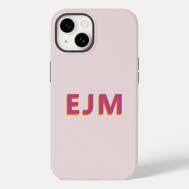 Monogramm Anfangsbuchstabe Einfach Rosé Modern Case-Mate iPhone 14 Hülle (Rückseite)