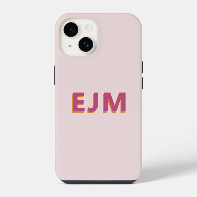 Monogramm Anfangsbuchstabe Einfach Rosé Modern iPhone 14 Hülle (Rückseite)
