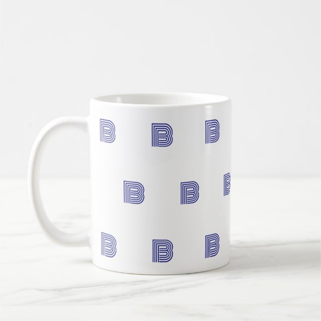 Monogramm Anfangsbuchstabe Einfaches Muster Modern Kaffeetasse (Links)