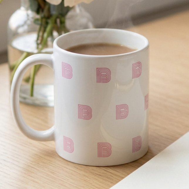 Monogramm Anfangsbuchstabe Einfaches Muster Modern Kaffeetasse (Von Creator hochgeladen)