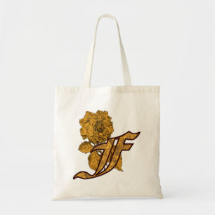 Monogramm Anfangsbuchstabe F Elegante Gold-Pfingst Tragetasche