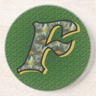Monogramm Anfangsbuchstabe F Gänseblümchen Florale Untersetzer