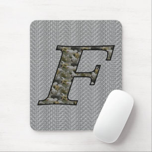 Monogramm Anfangsbuchstabe F Hortensien Blumen  Mousepad