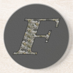 Monogramm Anfangsbuchstabe F Hortensien Blumen Untersetzer