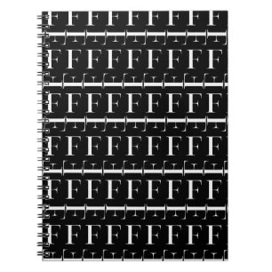 Monogramm-Anfangsbuchstabe F, wählen Notizblock