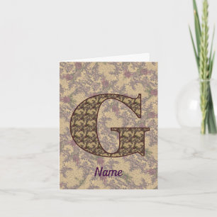 Monogramm Anfangsbuchstabe G Vintage-Blumenmuster