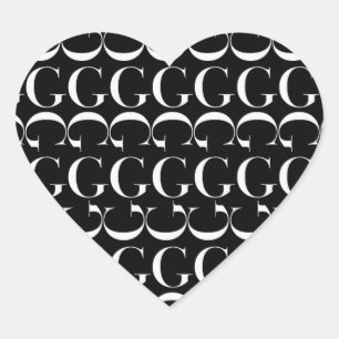 Monogramm-Anfangsbuchstabe G, wählen Herz-Aufkleber