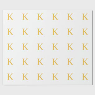 Monogramm Anfangsbuchstabe Gold Golden Weiß Benutz Geschenkpapier