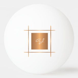 Monogramm Anfangsbuchstabe Gold-Typografie Schrift Tischtennisball