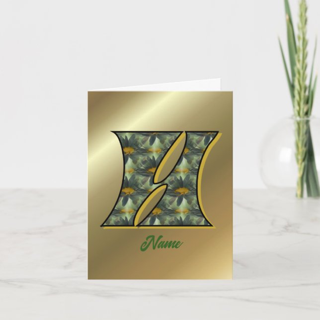 Monogramm Anfangsbuchstabe H Gänseblümchen Kunst P (Vorderseite)