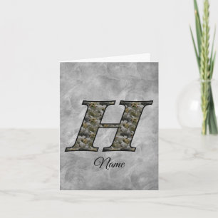 Monogramm Anfangsbuchstabe H Hortensien Blumen Per