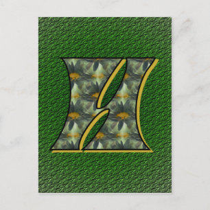Monogramm Anfangsbuchstabe H Margeriten Blumenkuns Postkarte