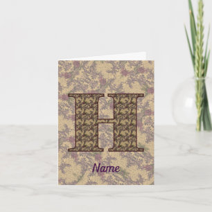 Monogramm Anfangsbuchstabe H Vintage-Blumenmuster
