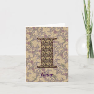 Monogramm Anfangsbuchstabe I Vintage-Blumenmuster