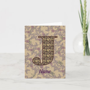 Monogramm Anfangsbuchstabe J Vintage-Blumenmuster