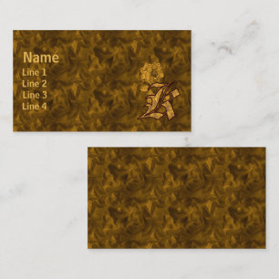 Monogramm Anfangsbuchstabe K Elegante Gold-Pfingst Visitenkarte