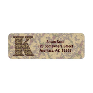 Monogramm Anfangsbuchstabe K Vintage Blumen Rückse