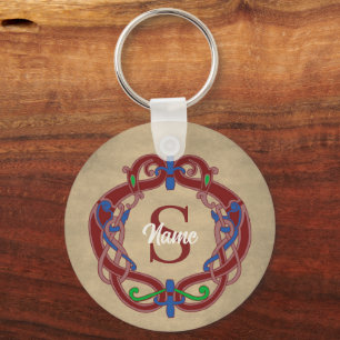 Monogramm Anfangsbuchstabe keltisches Design perso Schlüsselanhänger