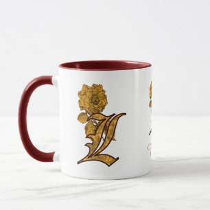 Monogramm Anfangsbuchstabe L Elegantes Gold Pfings Tasse