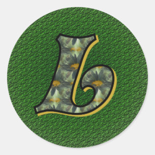 Monogramm Anfangsbuchstabe L Gänseblümchen Blumen Runder Aufkleber