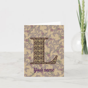 Monogramm Anfangsbuchstabe L Vintage-Blumenmuster