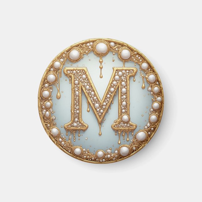 Monogramm Anfangsbuchstabe M Geschenk für Freundin Magnet (Vorne)
