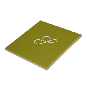 Monogramm Anfangsbuchstabe minimalistisches Salbei Fliese