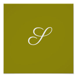 Monogramm Anfangsbuchstabe minimalistisches Salbei Fotodruck