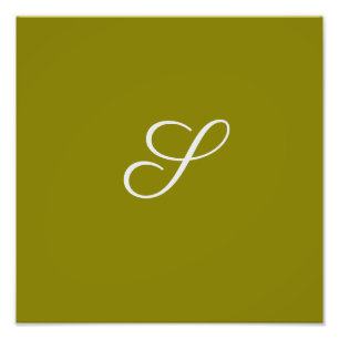 Monogramm Anfangsbuchstabe minimalistisches Salbei Fotodruck